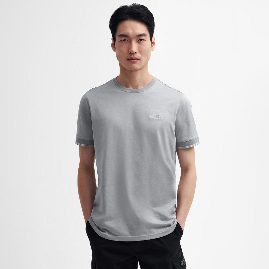 Barbour International Phillip Tipped Cuff Slim Fit Short Sleeve Tee - Ultimate Grey
