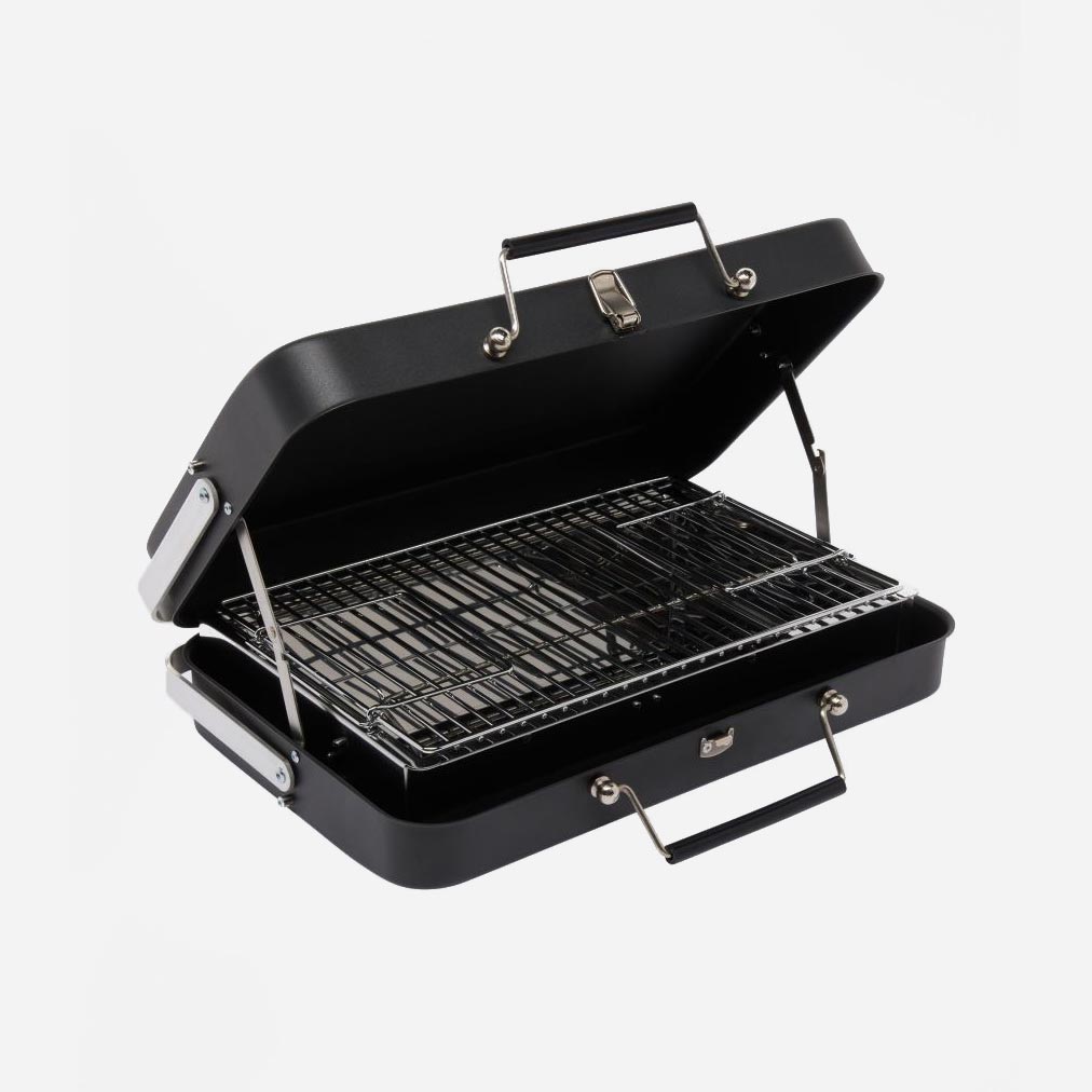 Edwin Portable BBQ - Stainless Steel - Black