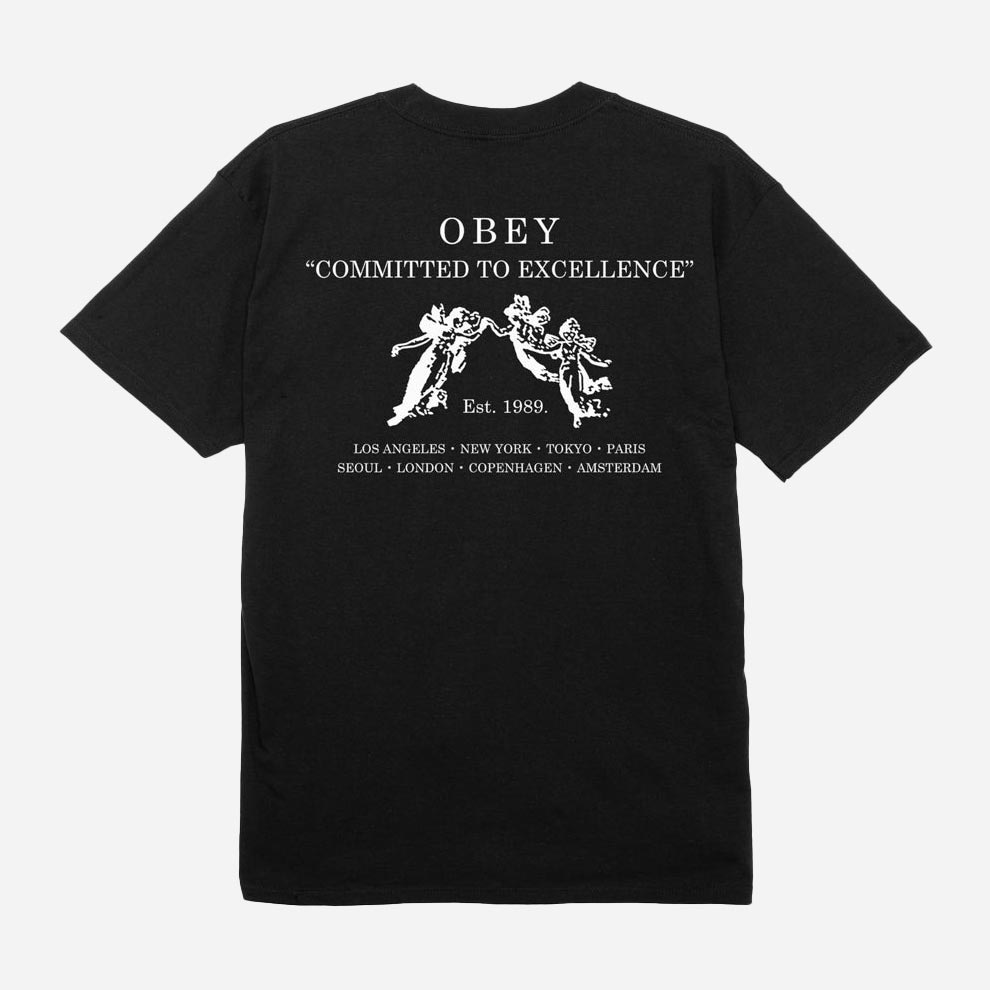 Obey Commited to Excellence Regular Fit Short Sleeve Tee - Black