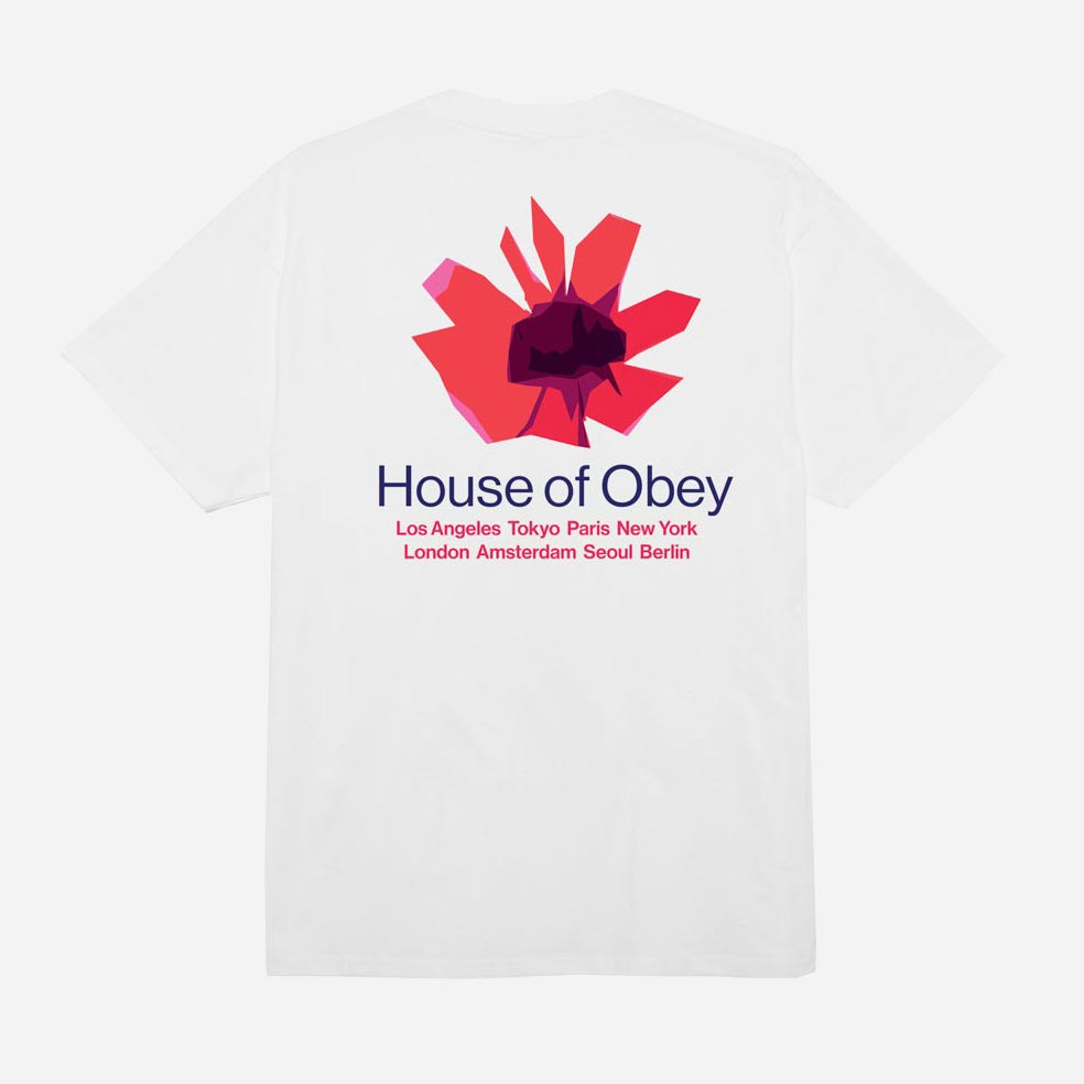 Obey House Of Floral Regular Fit Short Sleeve Tee - White