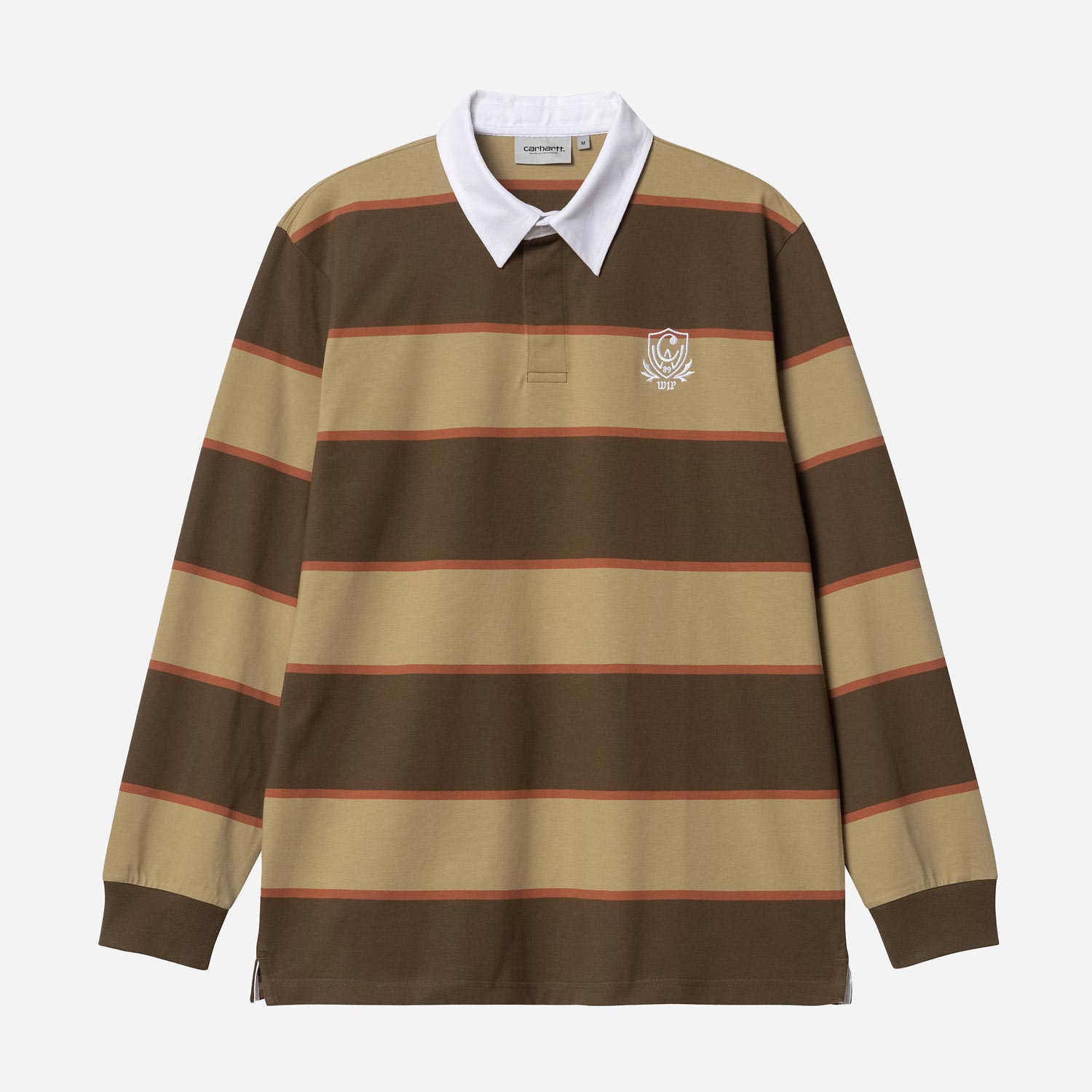 Carharrt WIP Wilt Loose Fit Long Sleeve Rugby Shirt - Wilt Stripe/Dusty Hamilton Brown