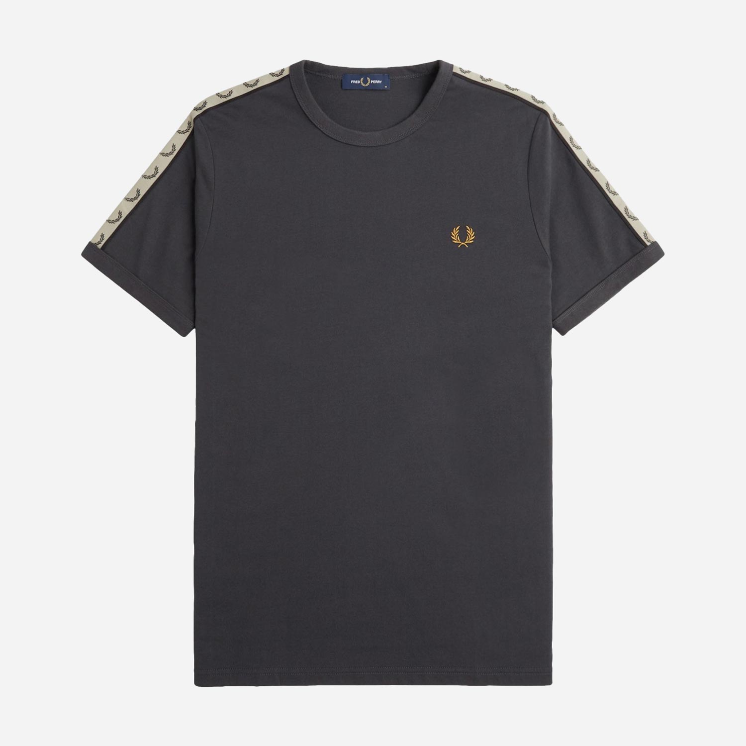 Fred Perry Contrast Tape Regular Fit Short Sleeve Ringer Tee - Anchor Grey/Black