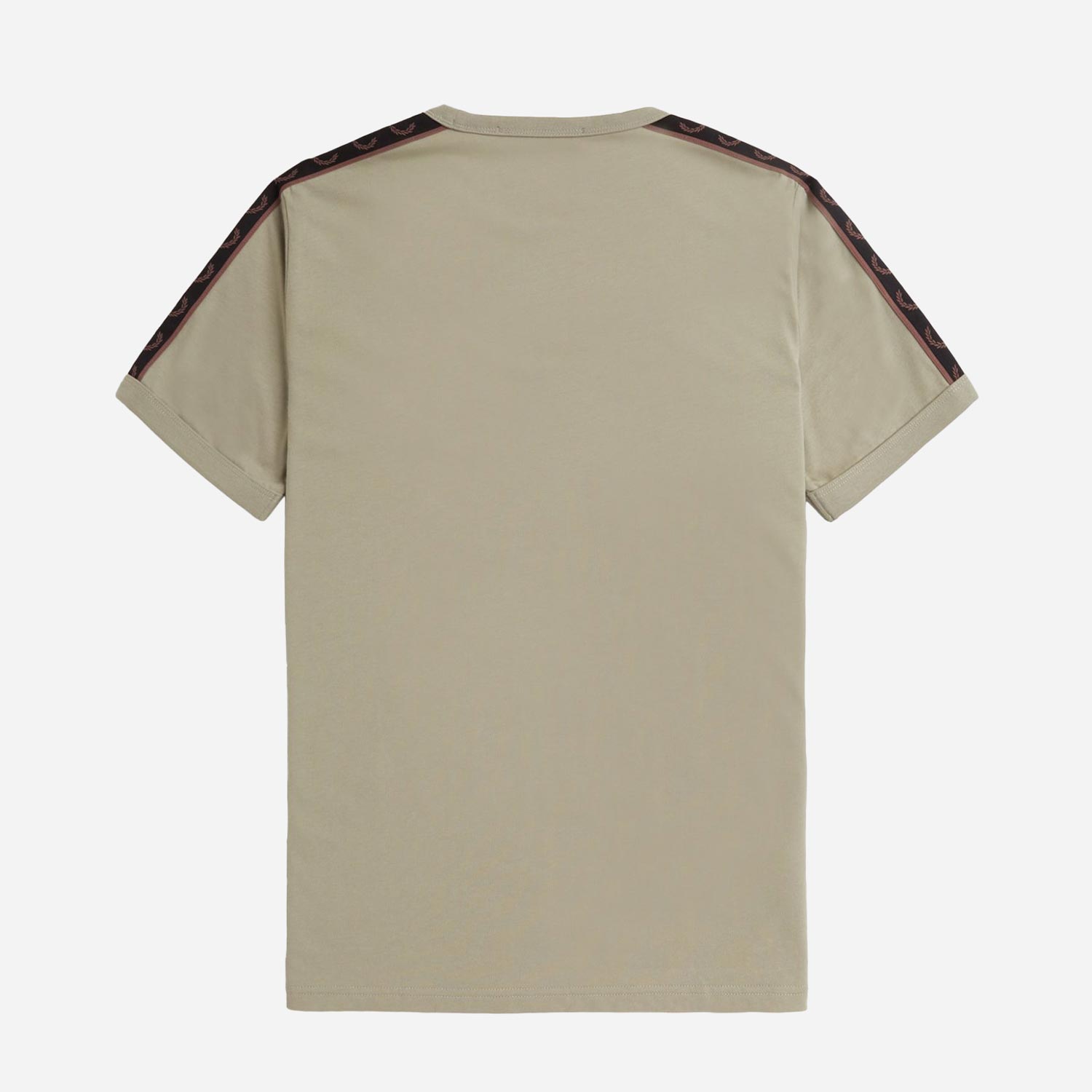 Fred Perry Contrast Tape Regular Fit Short Sleeve Ringer Tee - Warm Grey/Carrington Brick