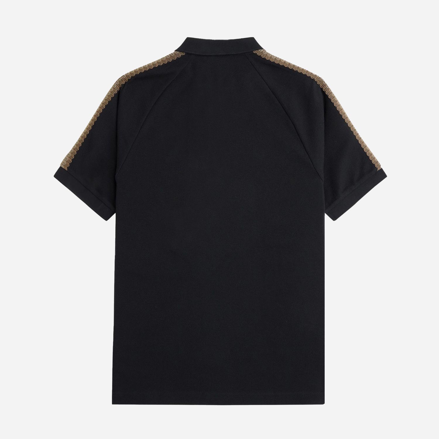 Fred Perry Honeycomb Taped Regular Fit Short Sleeve Polo - Black