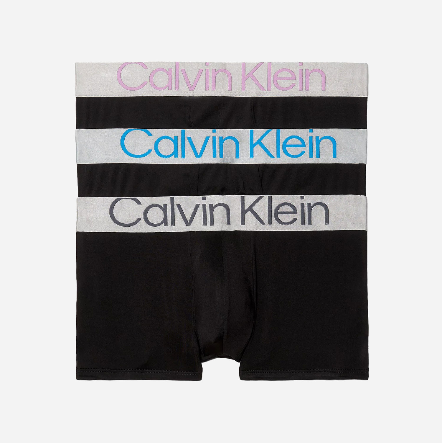 Calvin Klein 3 Pack Low Rise Trunk - Dahlia Light/Cloisonne/Grey Sky