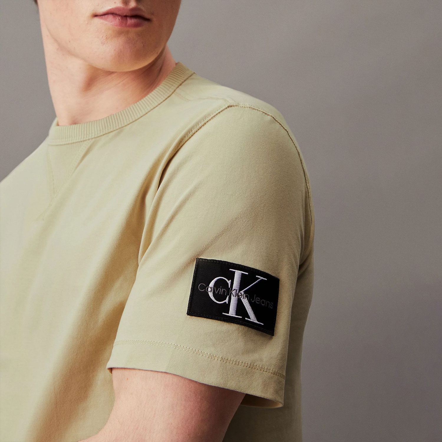 Calvin Klein Badge Regular Fit Short Sleeve Tee - Green Haze