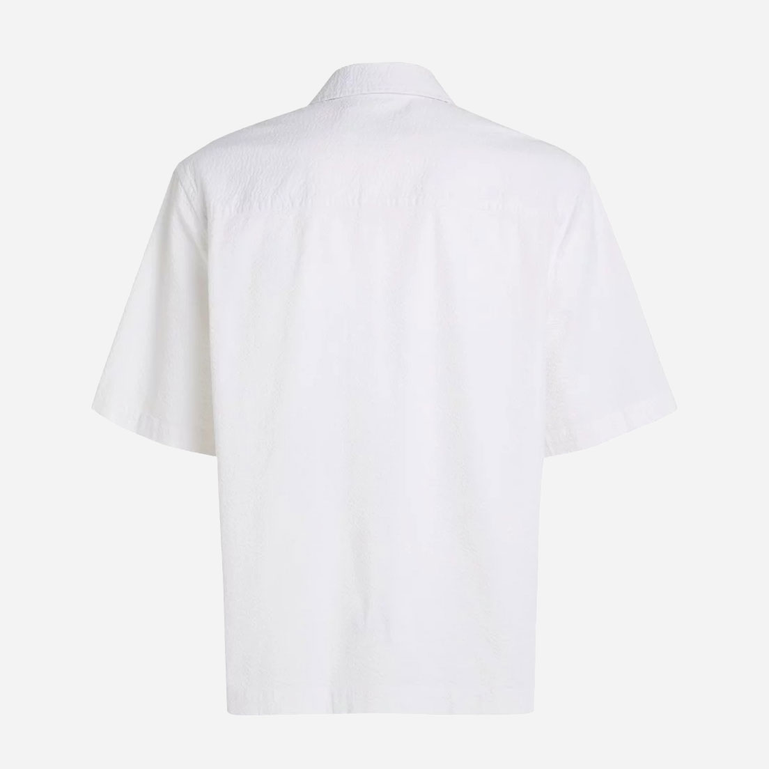 Calvin Klein Seersucker Regular Fit Short Sleeve Shirt - Bright White