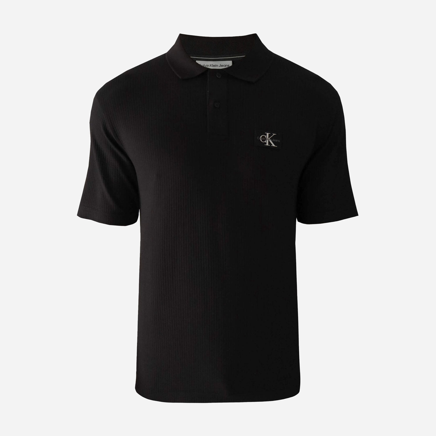 Calvin Klein Texture Regular Fit Short Sleeve Polo - CK Black