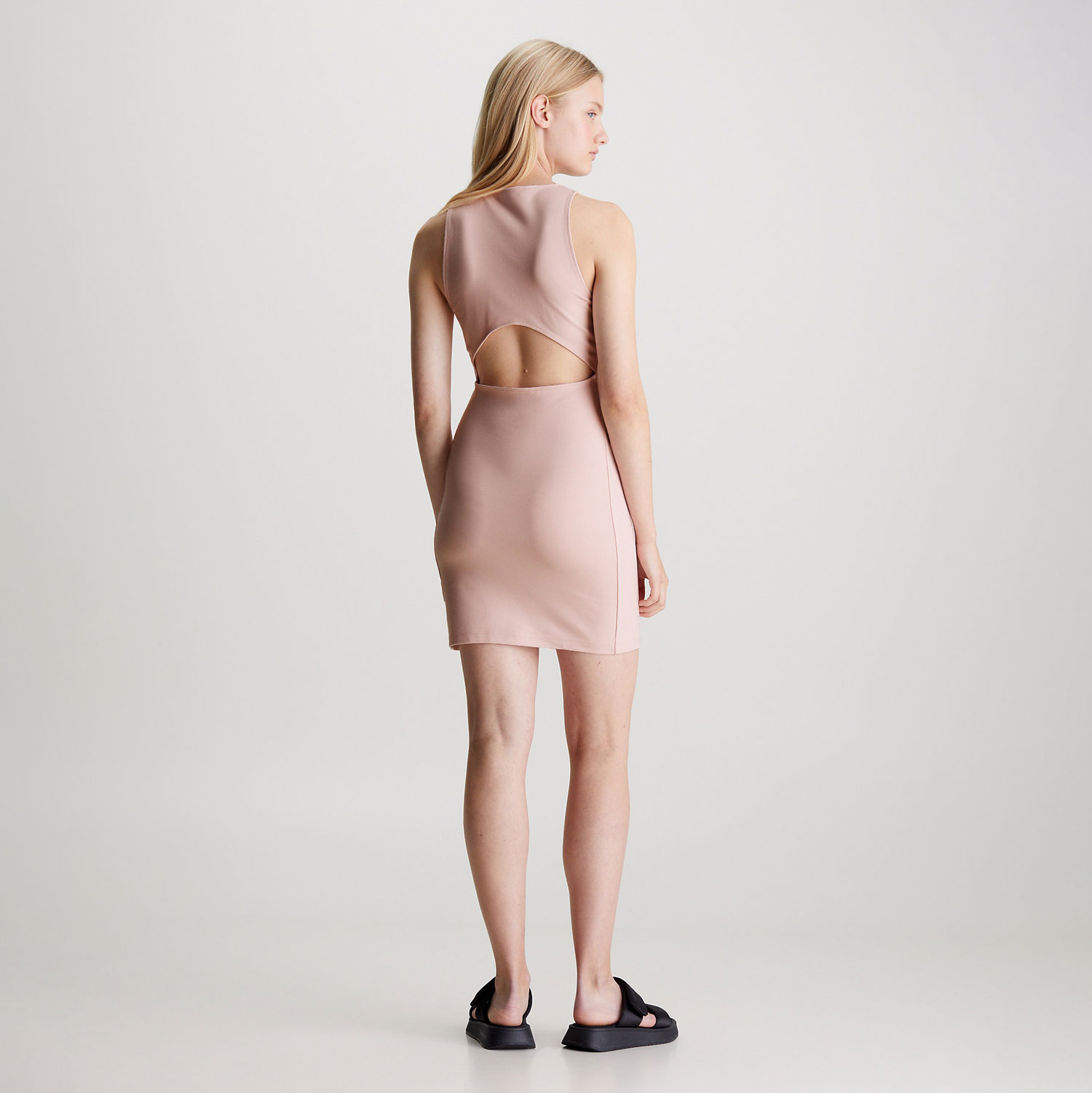 Calvin Klein Women's Racerback Milano Slim Fit Dress - Sepia Rose