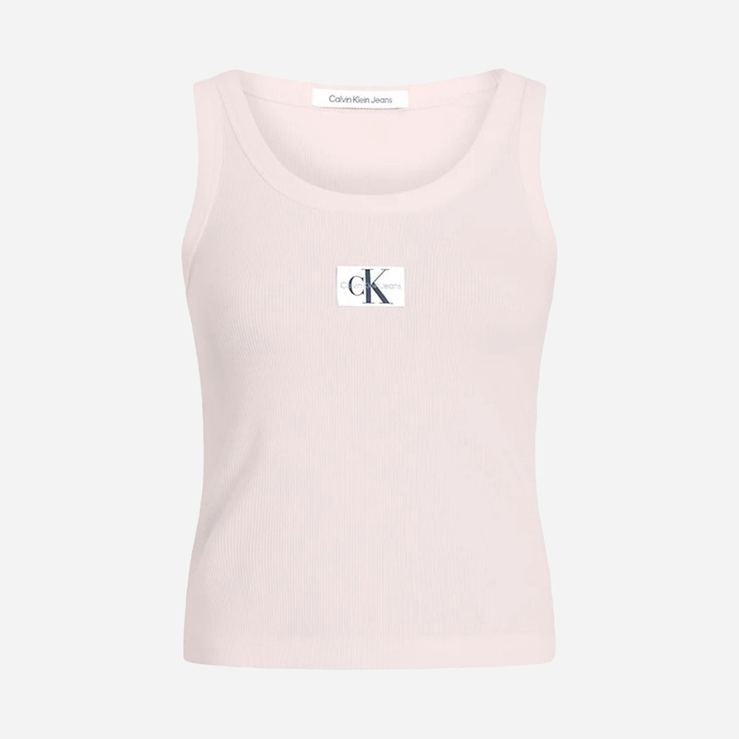 Calvin Klein Women's Woven Label Rib Regular Fit Tank Top - Sepia Rose