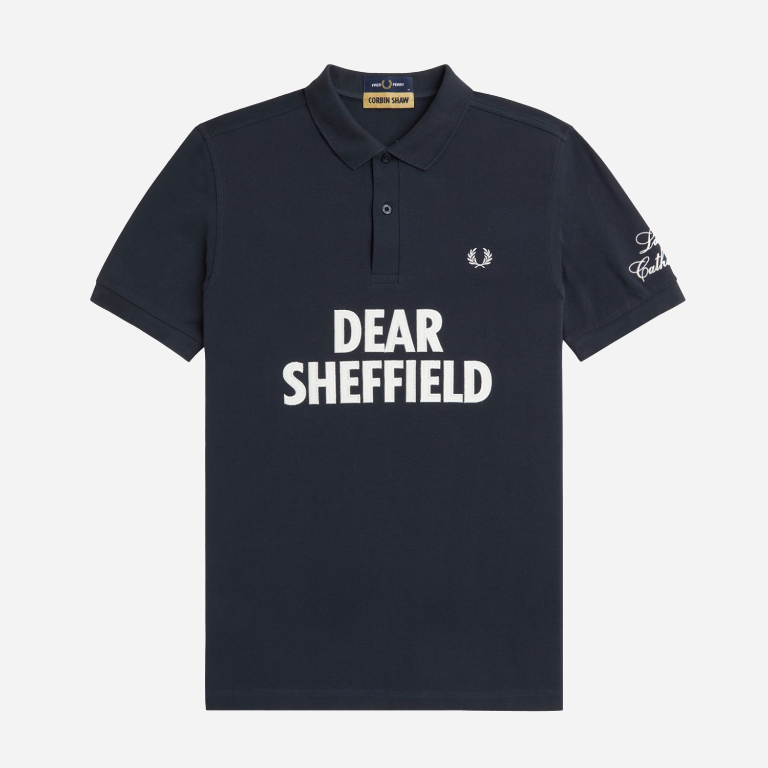 Fred Perry x Corbin Shaw Dear Sheffield Regular Fit Short Sleeve Polo - Navy