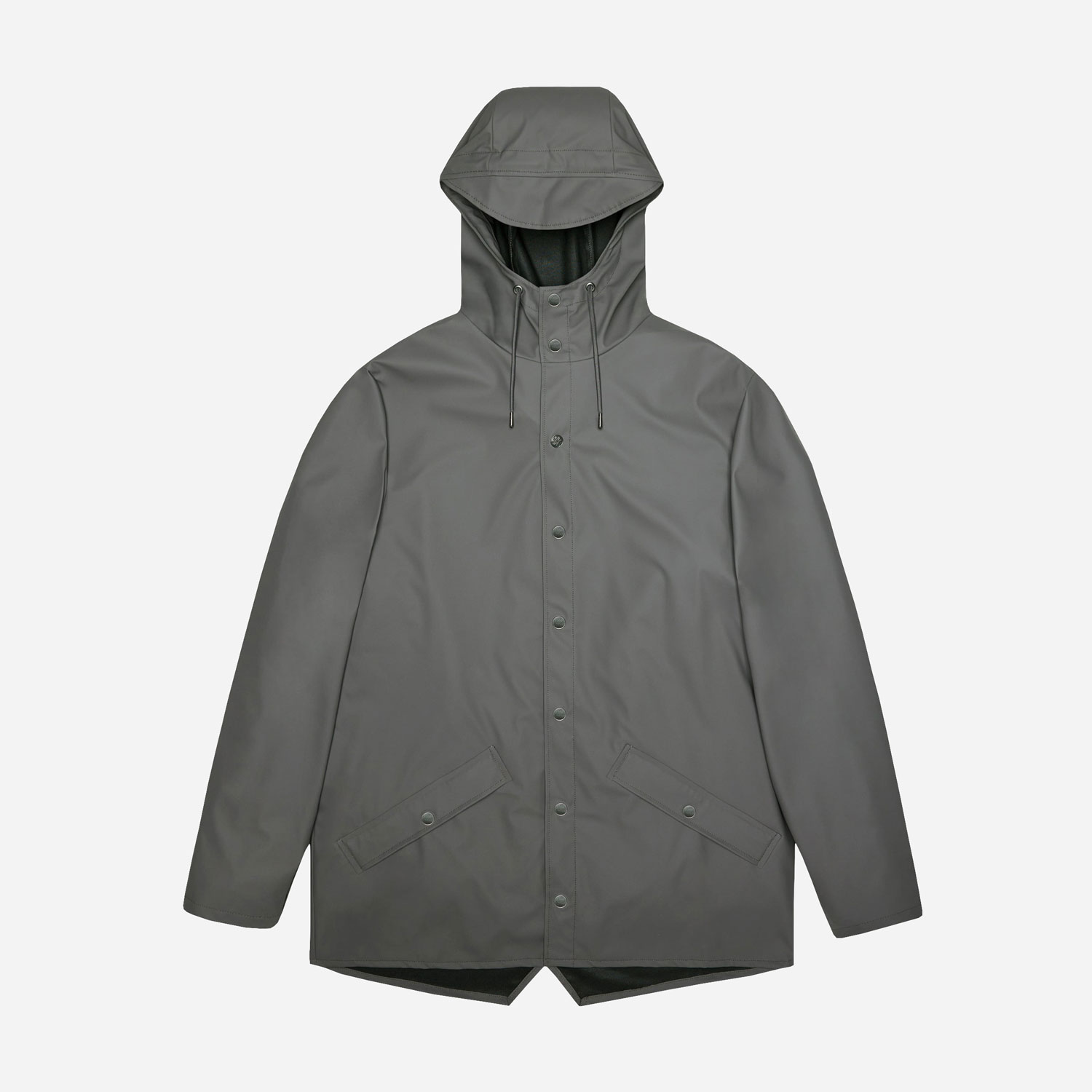 Rains Regular Fit Long Sleeve Jacket - Grey