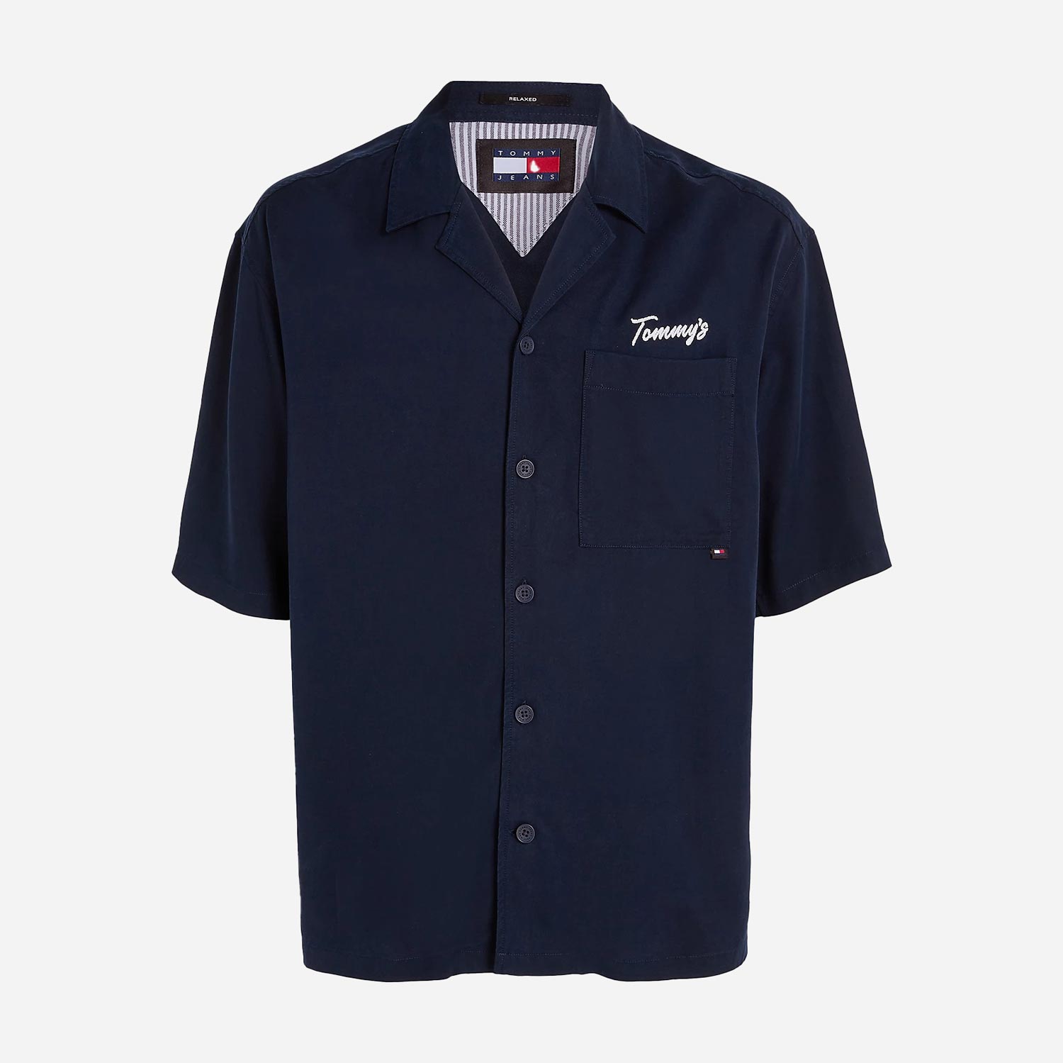 Tommy Jeans Graphic Resort Relaxed Fit Short Sleeve Shirt - Dark Night Navy