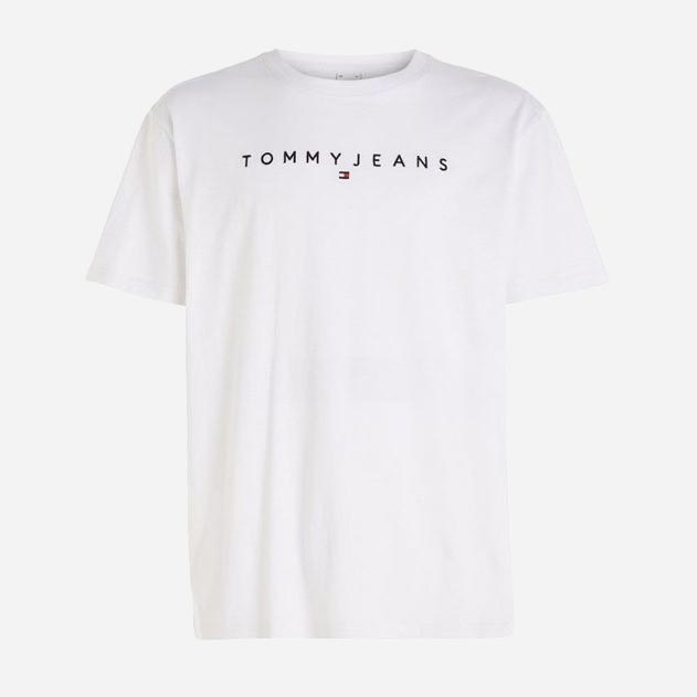 Tommy Jeans Linear Logo Regular Fit Short Sleeve Tee - White