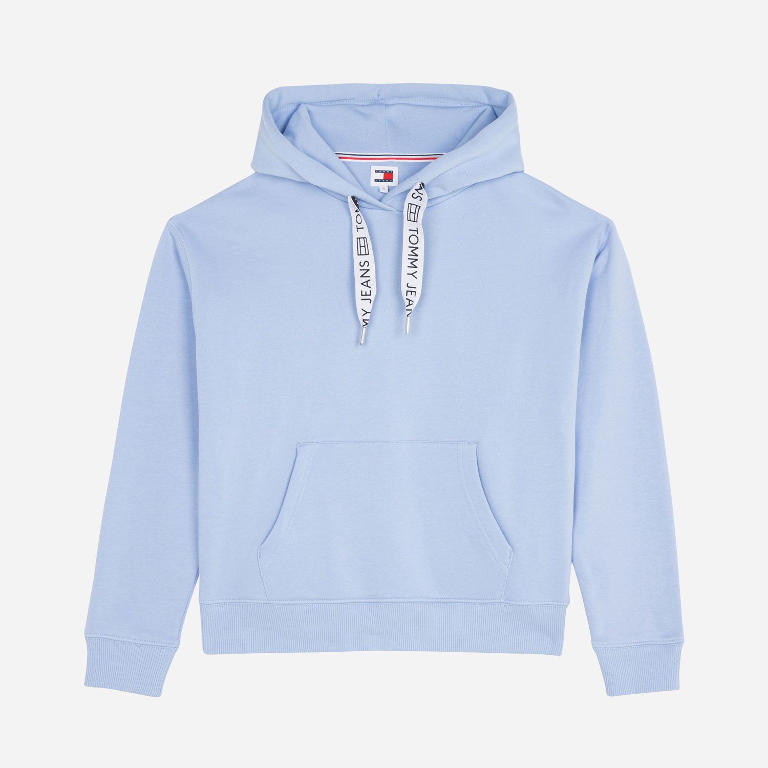 Tommy Jeans Womens Boxy Logo Loose Fit Long Sleeve Drawcord Hoodie - Moderate Blue