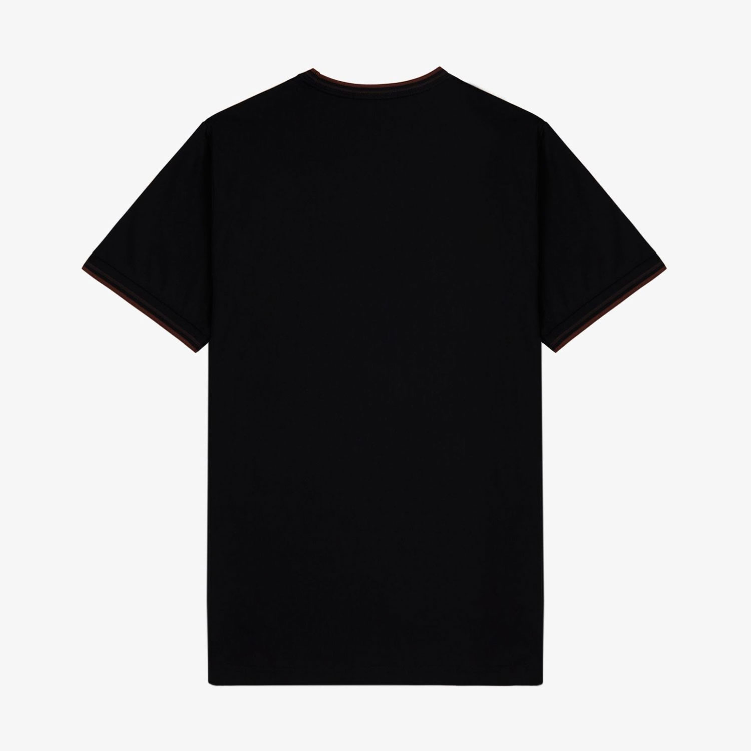 Fred Perry Twin Tipped Regular Fit Short Sleeve Tee - Black/Carrington Road Brick/Whisky Brown