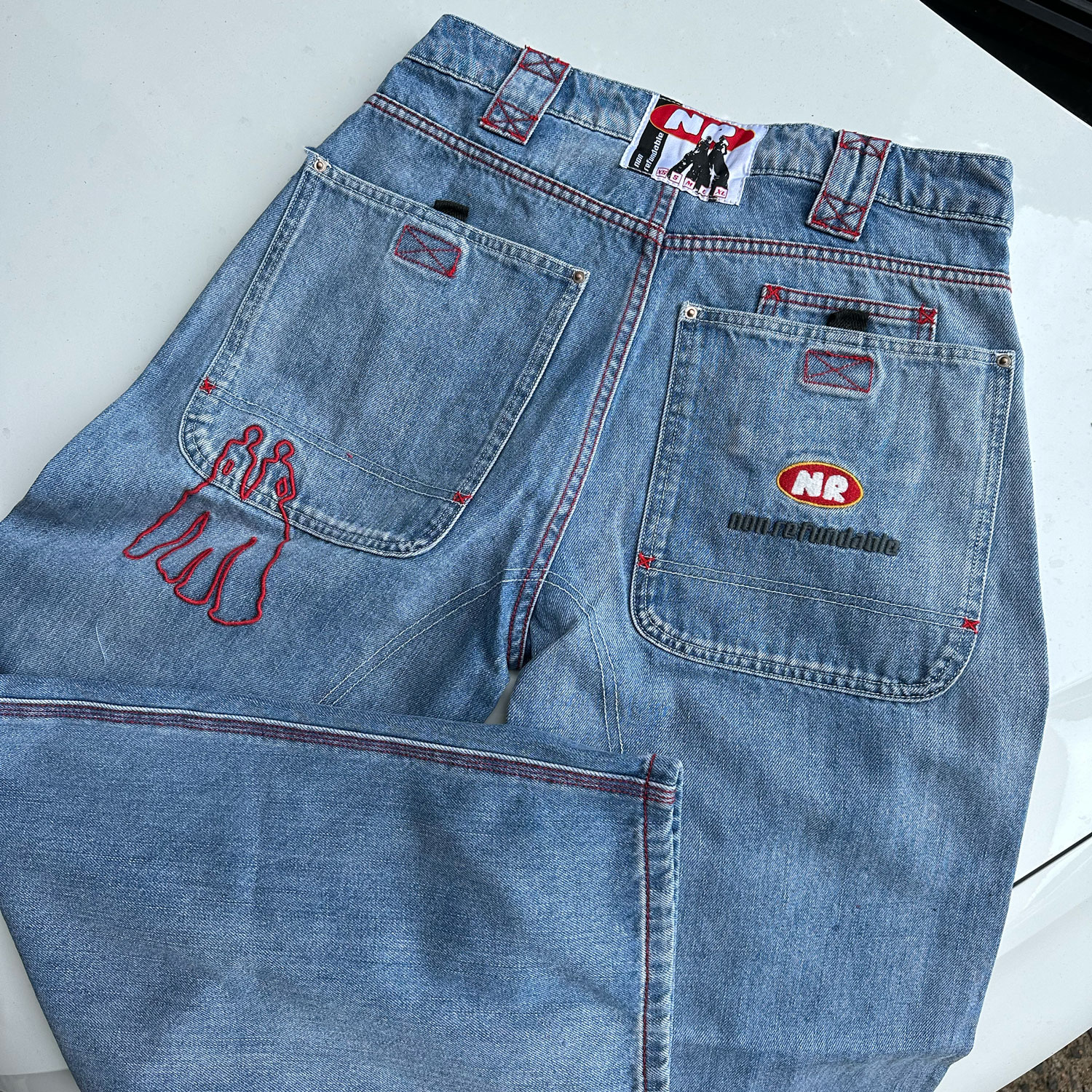 Non Refundable OG Loose Fit Jean - Blue/Red Stitch | The Cream Store
