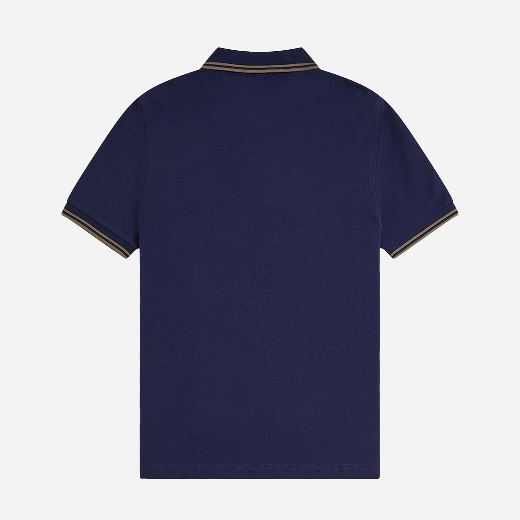 Fred Perry Twin Tipped Polo - French Navy/Olive Mint