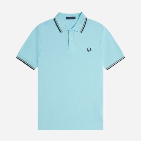 Fred Perry Twin Tipped Polo - Mint Blue/Olive Mint/French Navy Fred Perry Twin Tipped Polo - Mint Blue/Olive Mint/French Navy