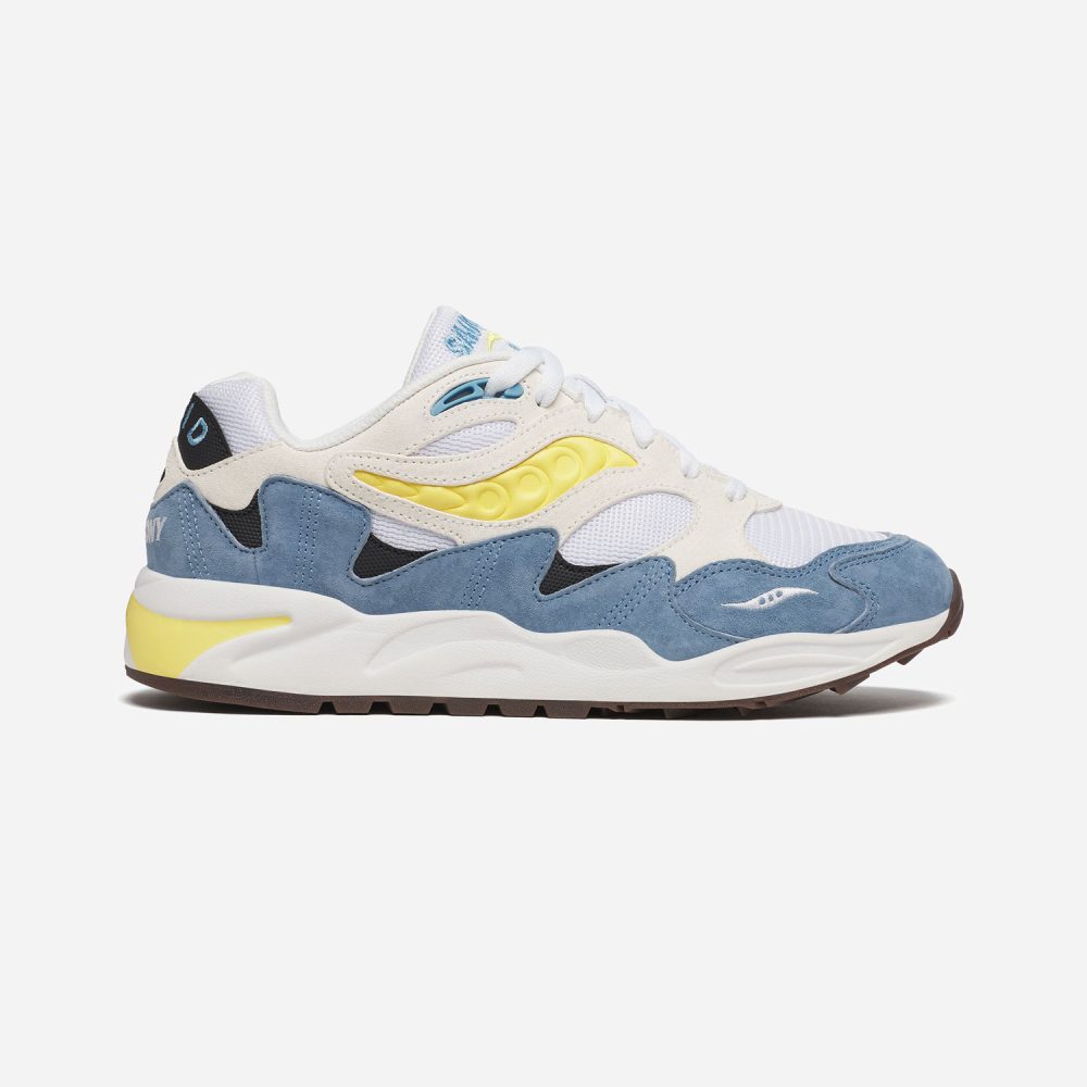 Saucony Grid Shadow 2 Trainer - White Blue Saucony Grid Shadow 2 Trainer - White Blue