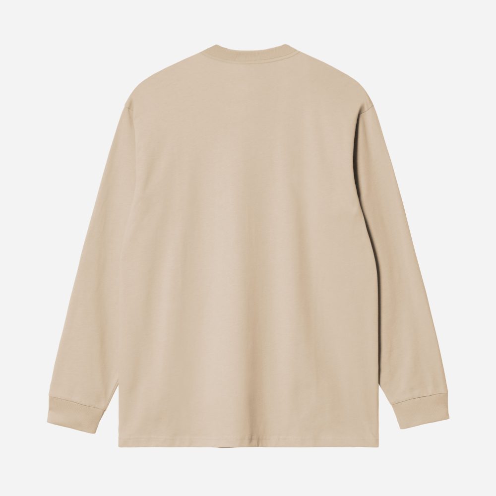 Carhartt WIP Long Sleeve Chase Tee - Fleur De Sel/Gold