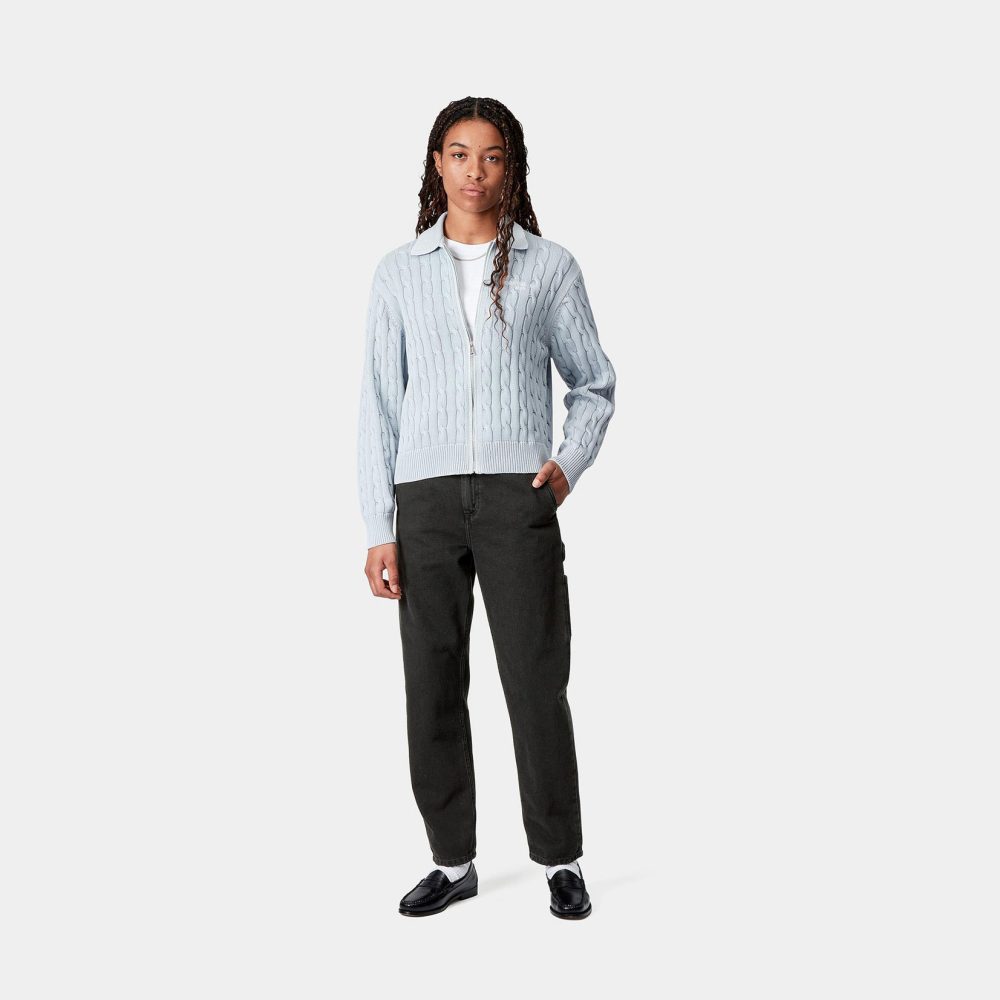 Carhartt WIP Women's Pierce Pant - Black Stone Washed