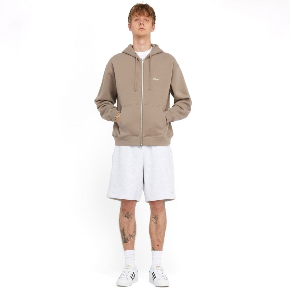 Dime Cursive Small logo Zip Hoodie - Driftwood Dime Cursive Small logo Zip Hoodie - Driftwood