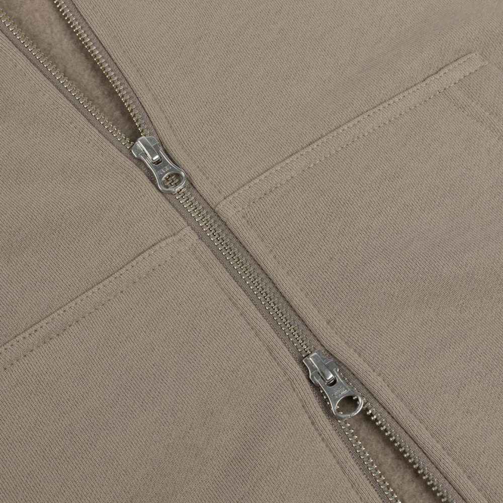 Dime Cursive Small logo Zip Hoodie - Driftwood