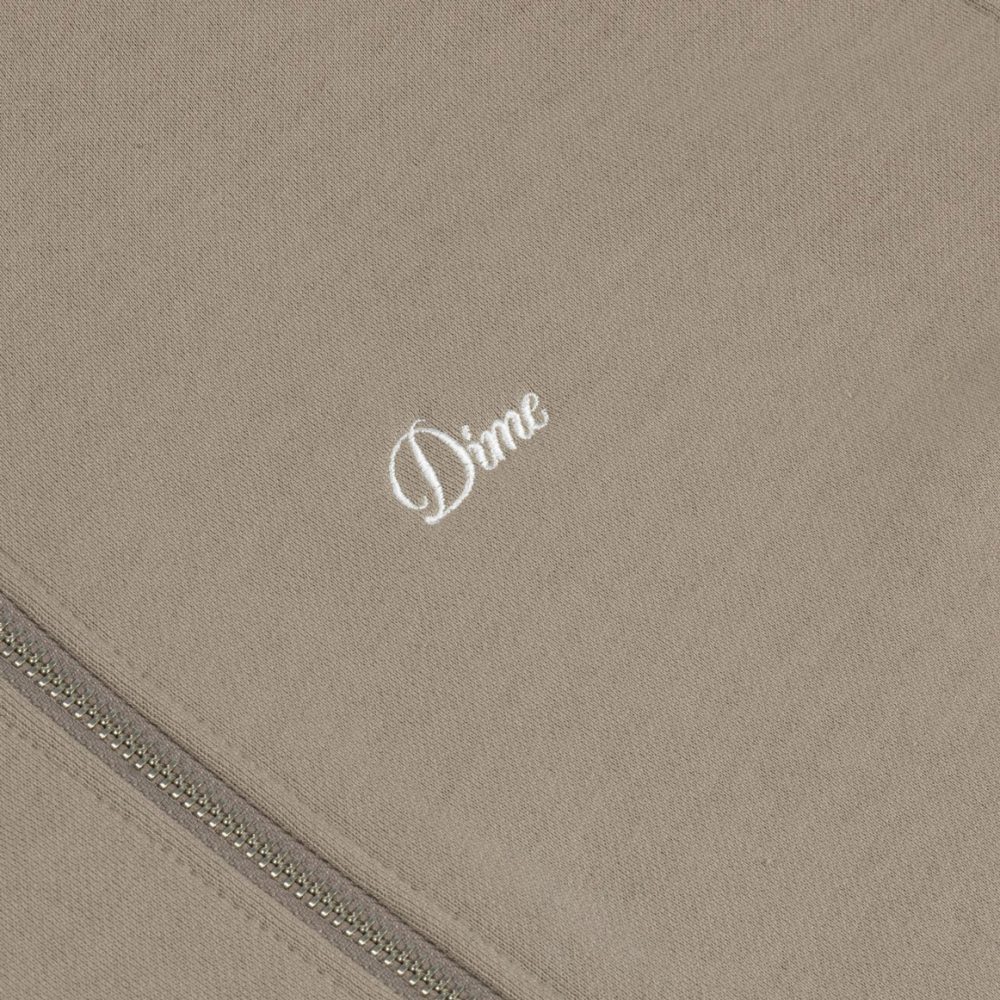 Dime Cursive Small logo Zip Hoodie - Driftwood Dime Cursive Small logo Zip Hoodie - Driftwood