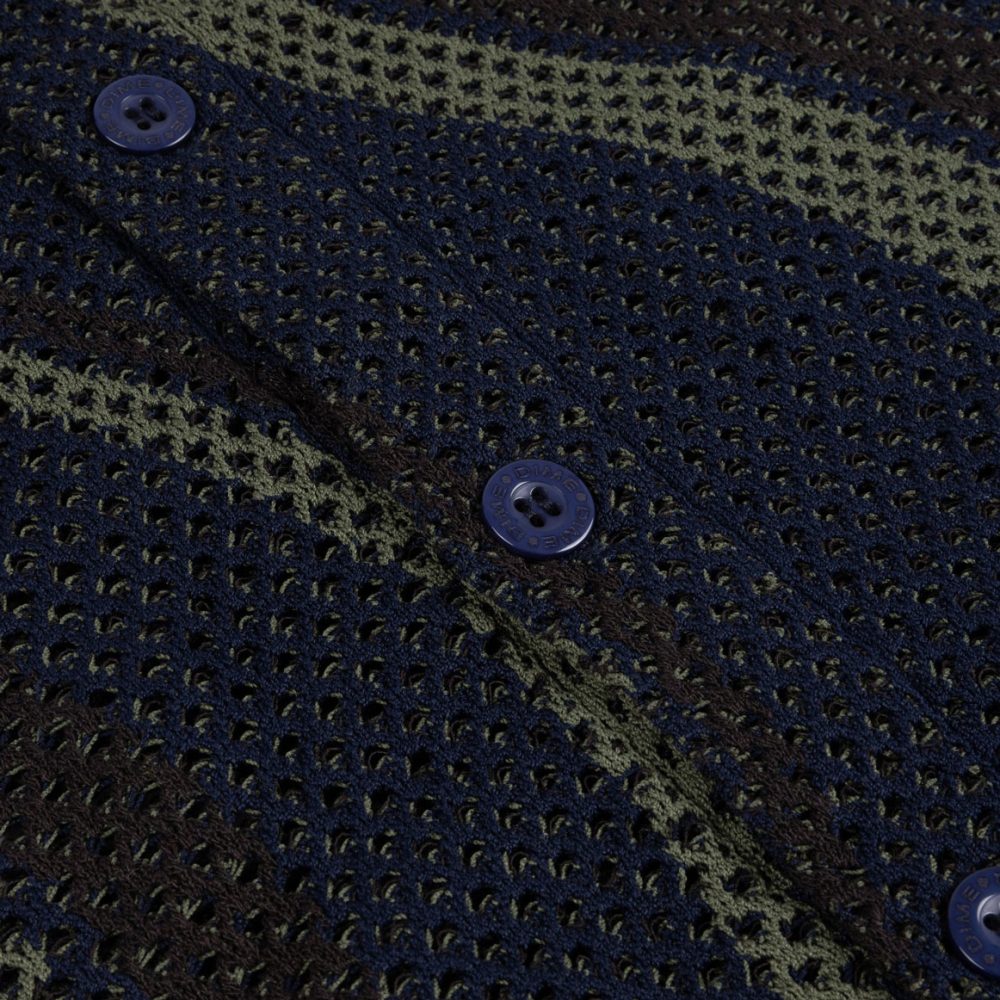 Dime Soleil Button Up Knitted Shirt - Navy