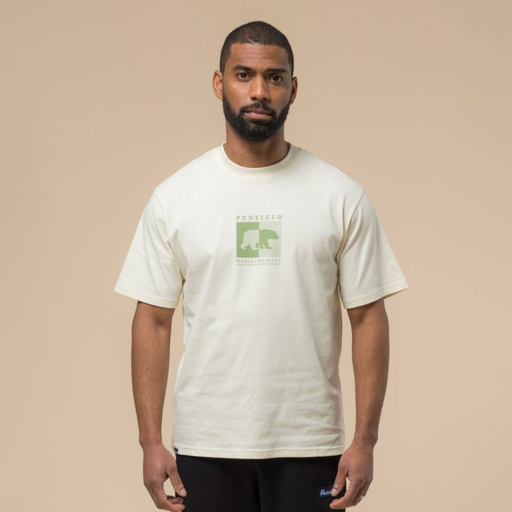 Penfield Contrast Stripe Bear Graphic Tee - Vanilla Ice Penfield Contrast Stripe Bear Graphic Tee - Vanilla Ice