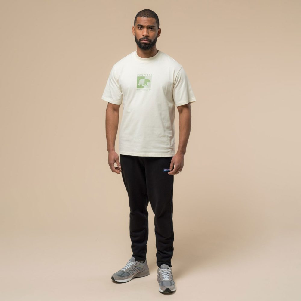Penfield Contrast Stripe Bear Graphic Tee - Vanilla Ice