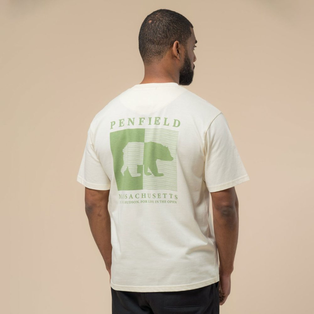 Penfield Contrast Stripe Bear Graphic Tee - Vanilla Ice Penfield Contrast Stripe Bear Graphic Tee - Vanilla Ice