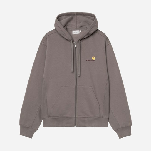 Carhartt WIP American Script Zip Hood - Porphyry Carhartt WIP American Script Zip Hood - Porphyry