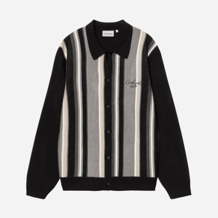 Carhartt WIP Bainter Stripe Cardigan - Graphite Carhartt WIP Bainter Stripe Cardigan - Graphite