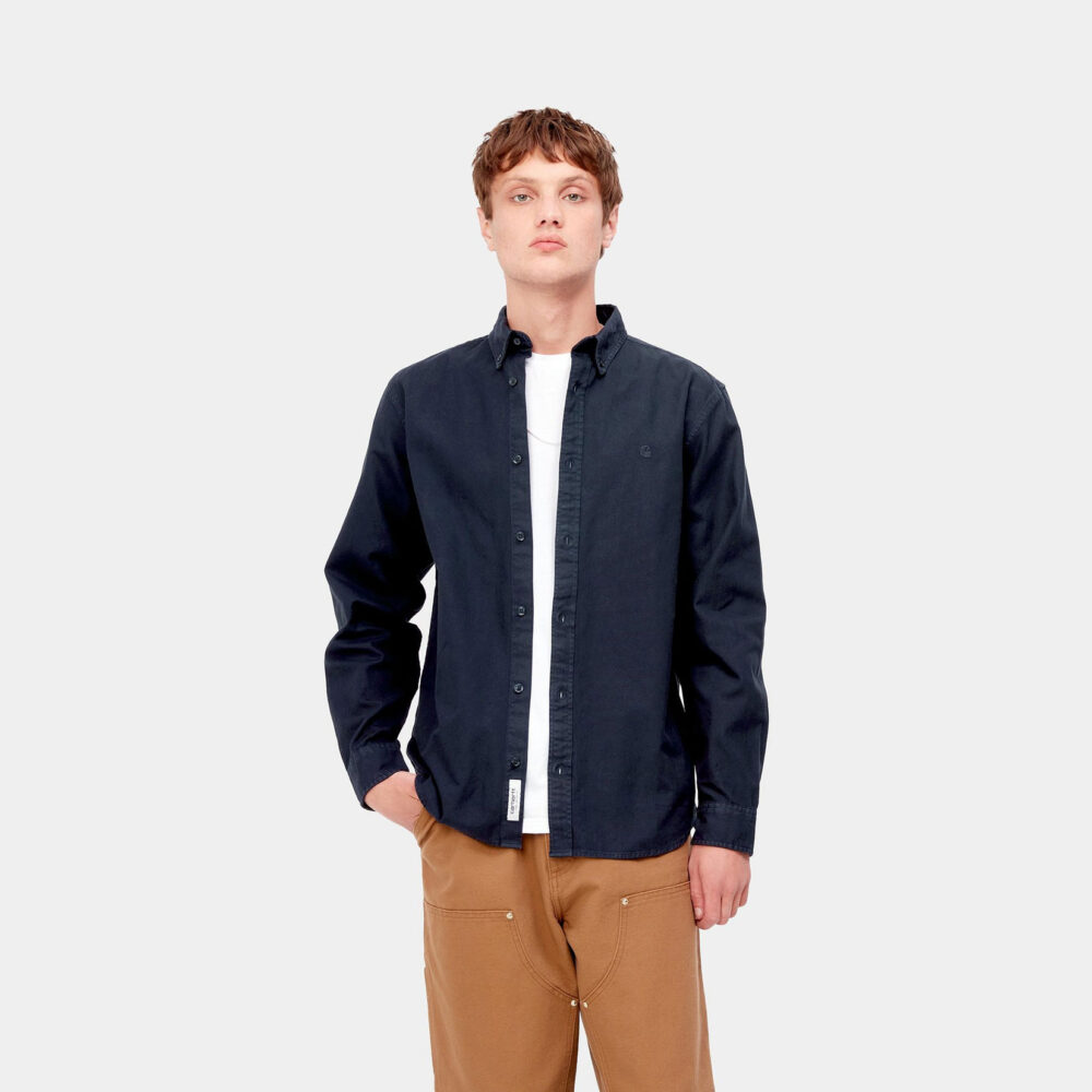 Carhartt WIP Long Sleeve Bolton Shirt - Dark Navy Carhartt WIP Long Sleeve Bolton Shirt - Dark Navy
