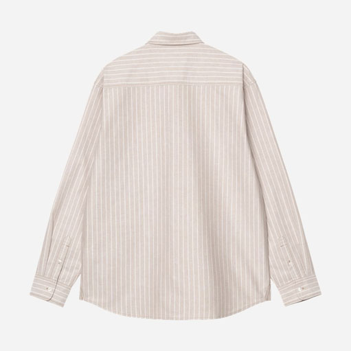 Carhartt WIP Long Sleeve Cassel Stripe Shirt - Peanut/White