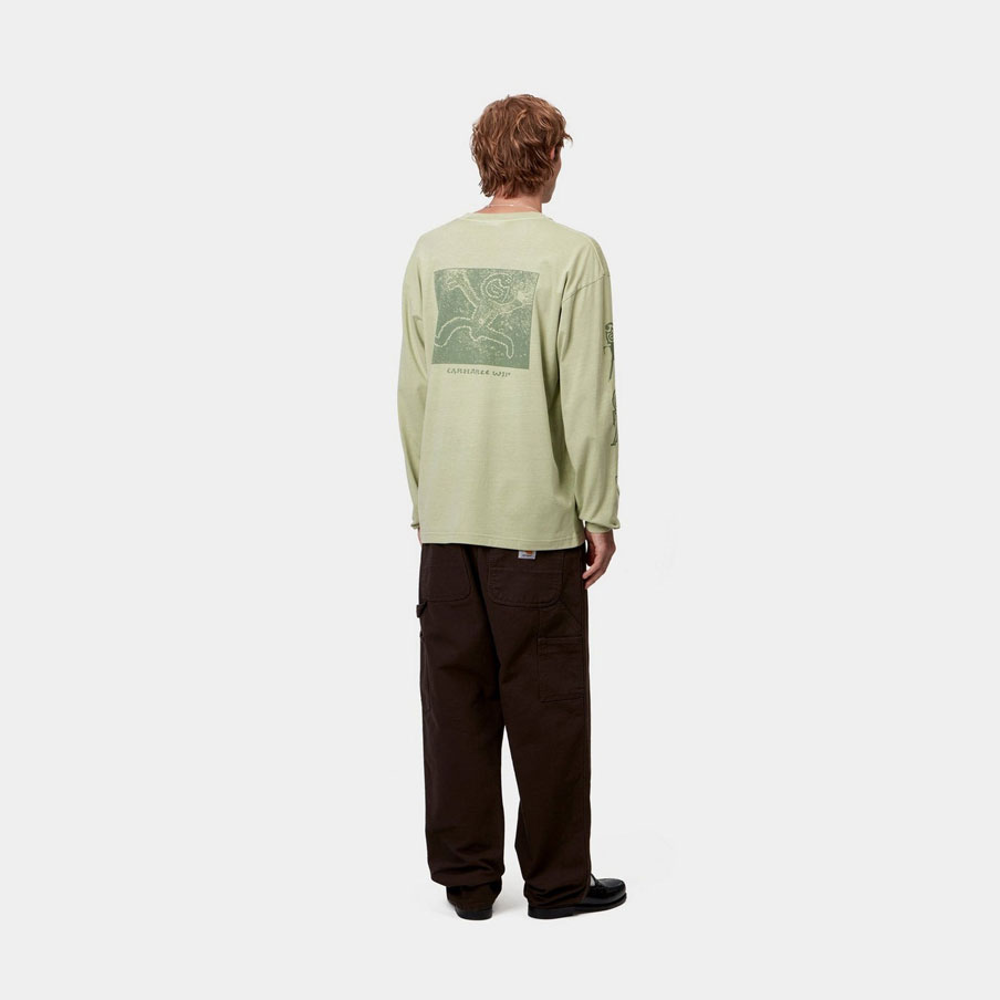 Carhartt WIP Long Sleeve Terrestrial Tee - Pale Olive/Dollar Green