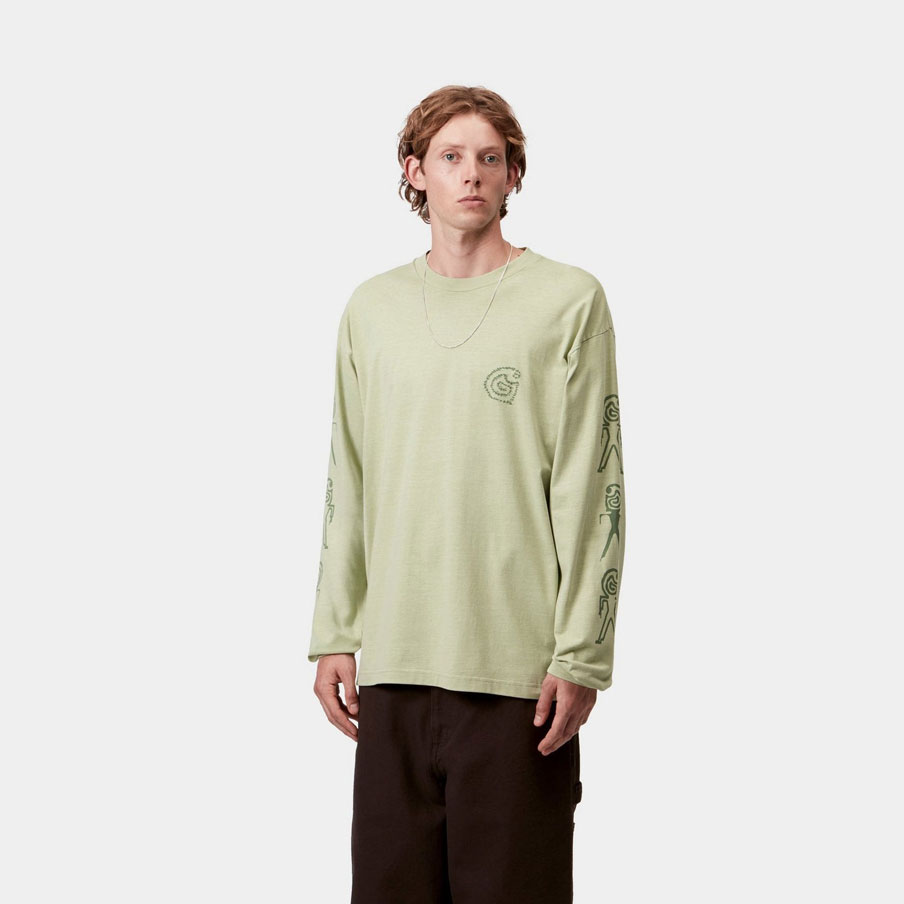 Carhartt WIP Long Sleeve Terrestrial Tee - Pale Olive/Dollar Green Carhartt WIP Long Sleeve Terrestrial Tee - Pale Olive/Dollar Green