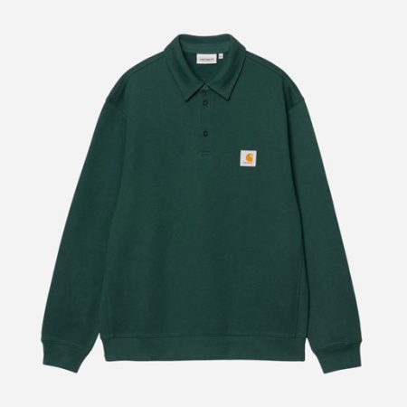 Carhartt WIP Polo Sweat - Dark Fir Carhartt WIP Polo Sweat - Dark Fir
