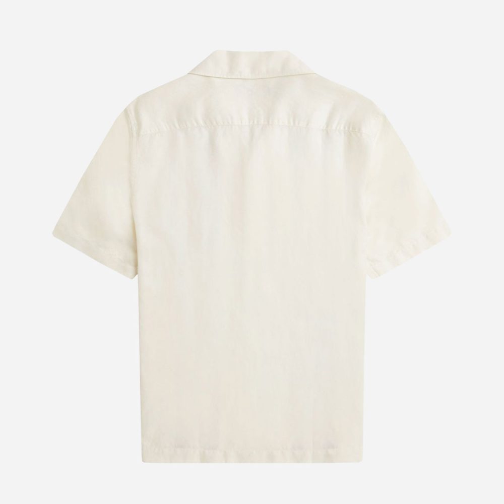 Fred Perry Panelled Linen Blend Shirt - Light Ecru Fred Perry Panelled Linen Blend Shirt - Light Ecru