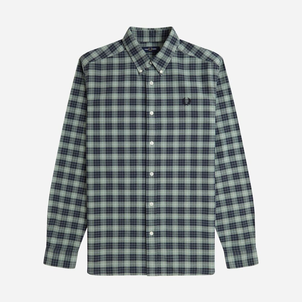 Fred Perry Tartan Oxford Shirt - Bay Leaf