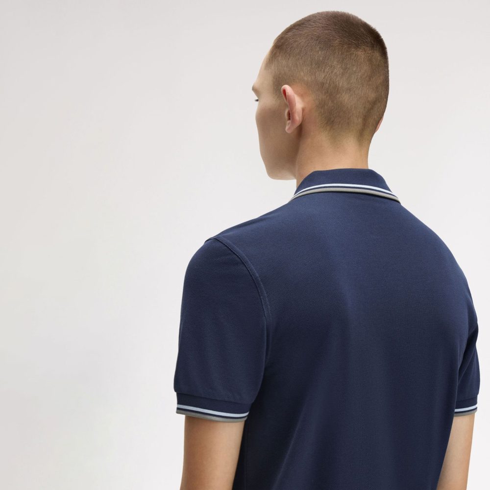 Fred Perry Twin Tipped Polo - Dark Air Force/Light Ice/Bay Leaf