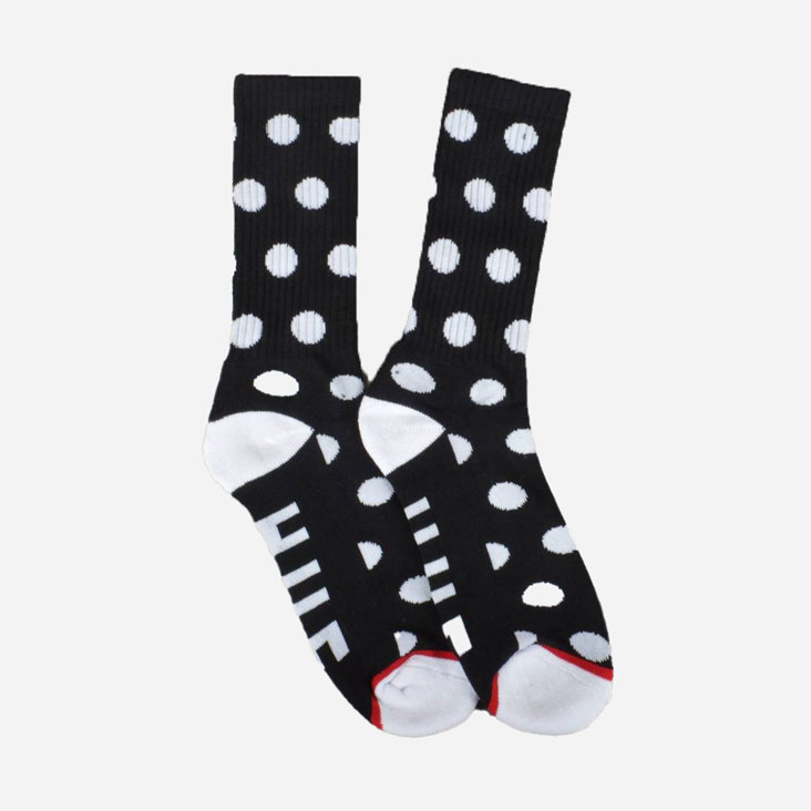 HUF Polka Crew Sock - Black/White