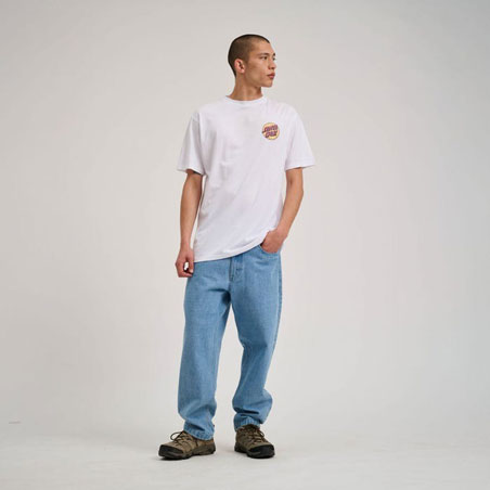 Santa Cruz Wagon Dot Chest Tee - White
