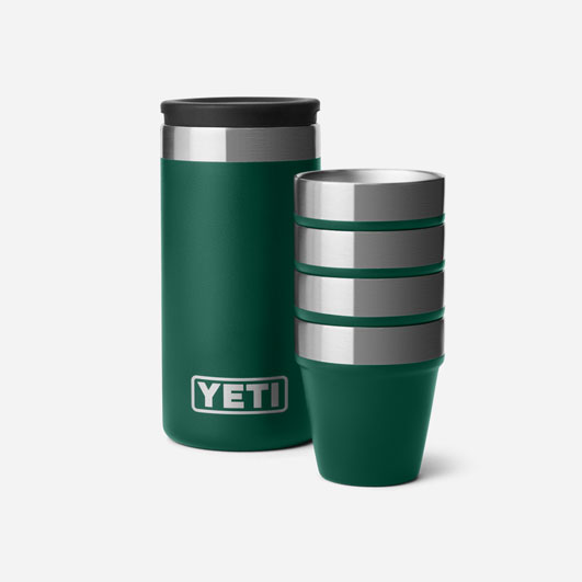 YETI Shot Glasses & Case - Black Forest Green YETI Shot Glasses & Case - Black Forest Green