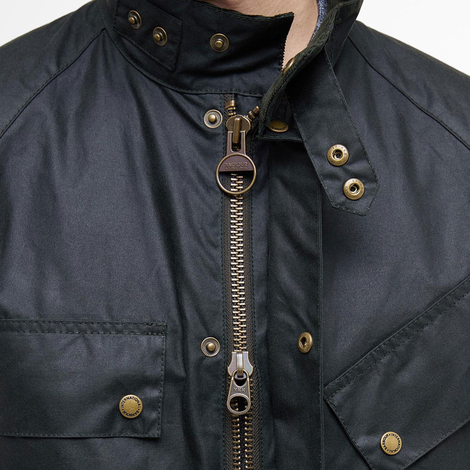 Barbour International Bilston Waxed Jacket - Sage Barbour International Bilston Waxed Jacket - Sage