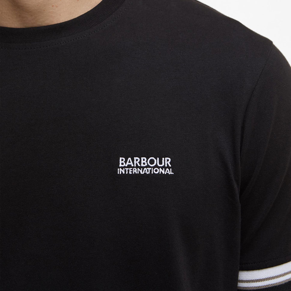 Barbour International Bruce Tipped Cuff Tee - Black