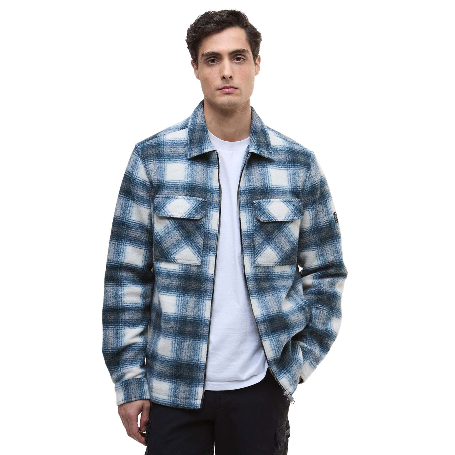 Barbour International Clayton Brushed Fleece Shirt - Shaded Emerald