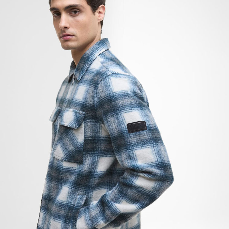 Barbour International Clayton Brushed Fleece Shirt - Shaded Emerald